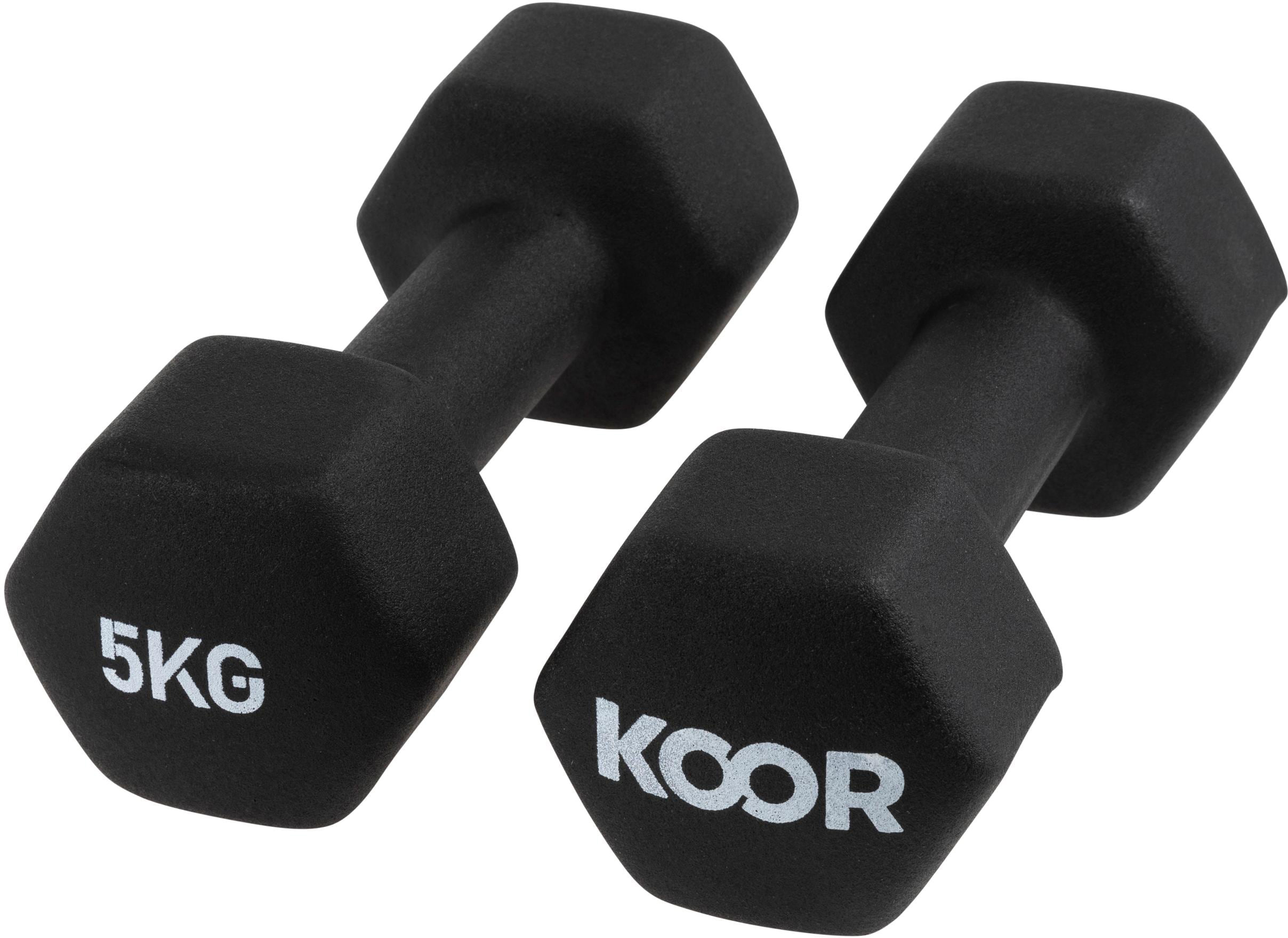 photo KOOR Ens. dhaltères 5kg F00915 noir 2 pièce