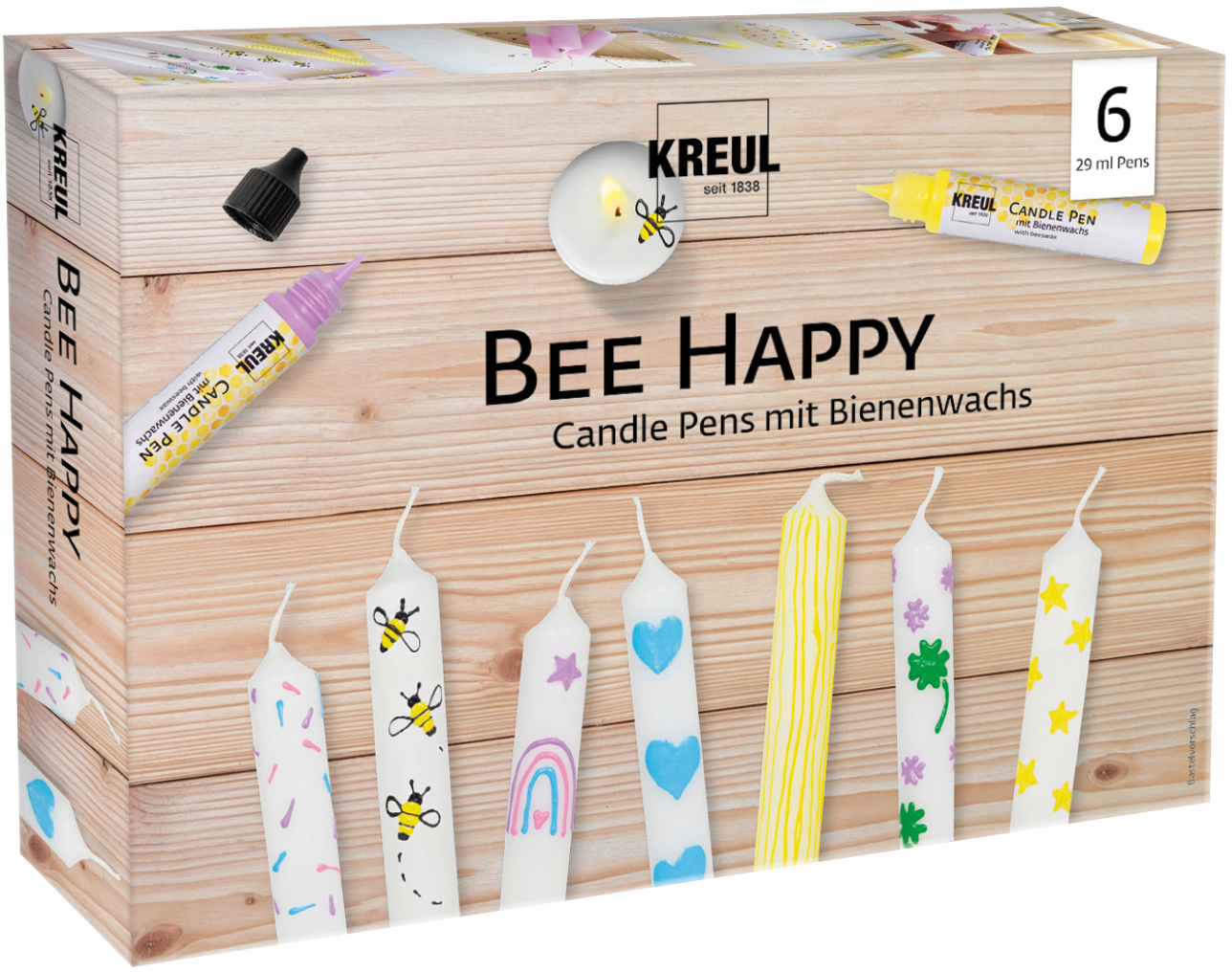 KREUL Candle Pen Bee Happy CKH49757 6 pièces