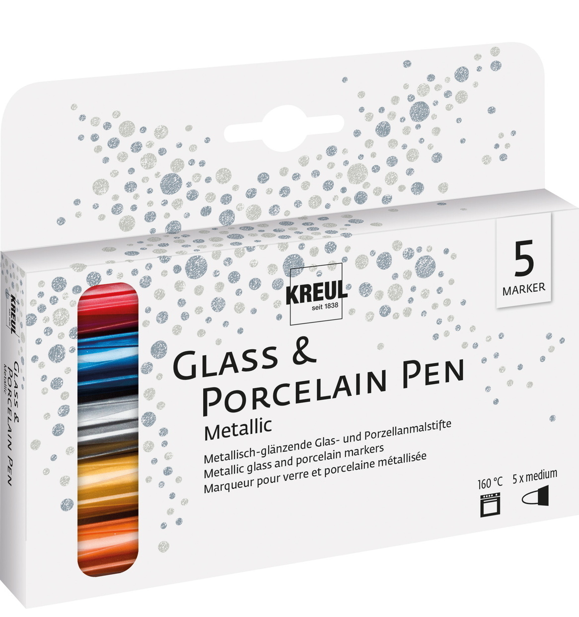 photo KREUL Marqueur porcelaine KR-16430 Metallic 5 pieces