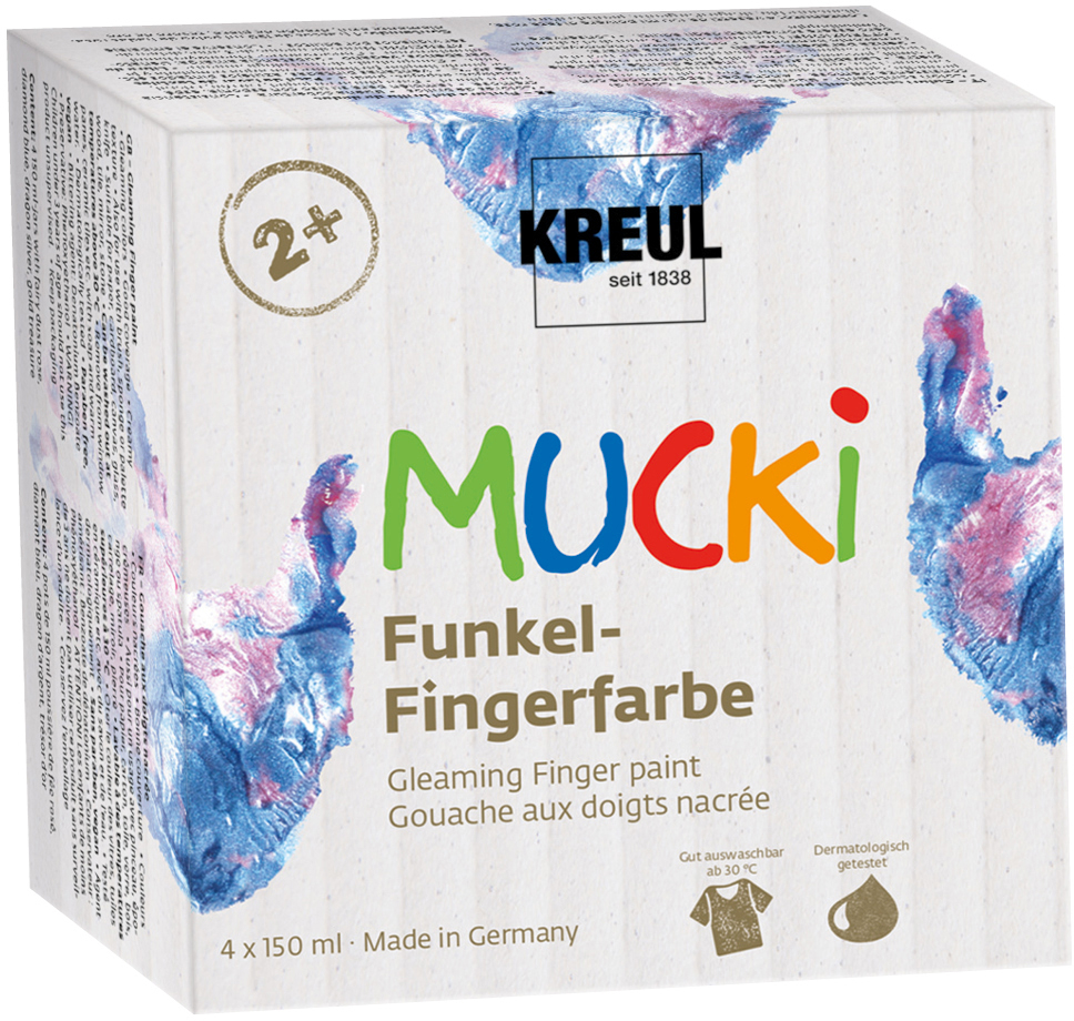 photo KREUL Funkel-Fingerfarben Mucki KR-2318 Wild & Free 4x150ml