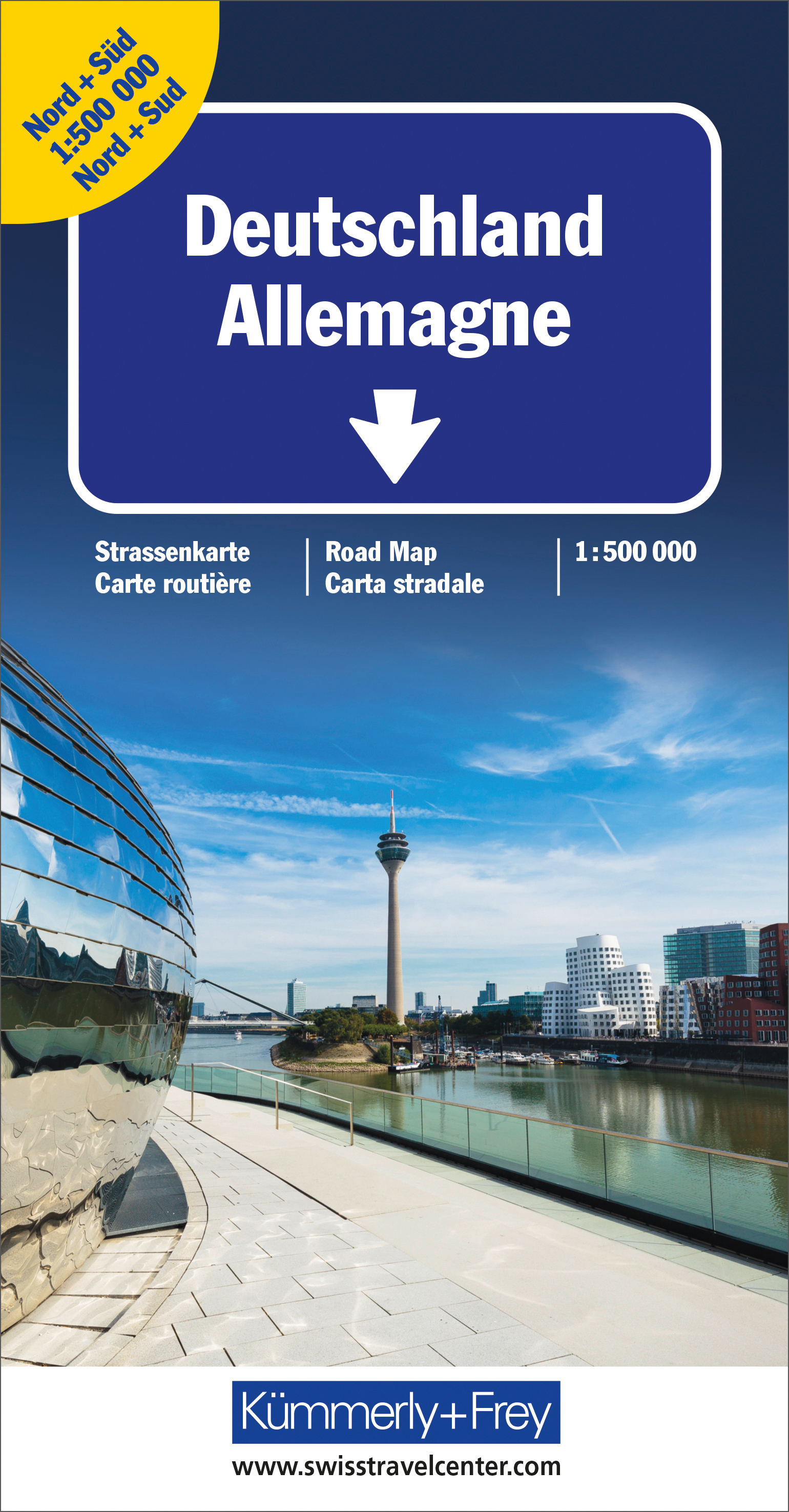Strassenkarte Deutschland Nord und Süd, 1 : 500'000<br>
