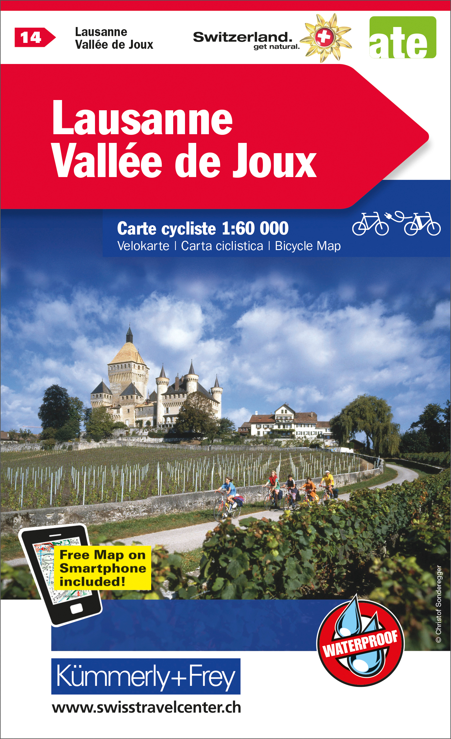 Velokarte Lausanne/Vallee de Joux, 1 : 60'000<br>