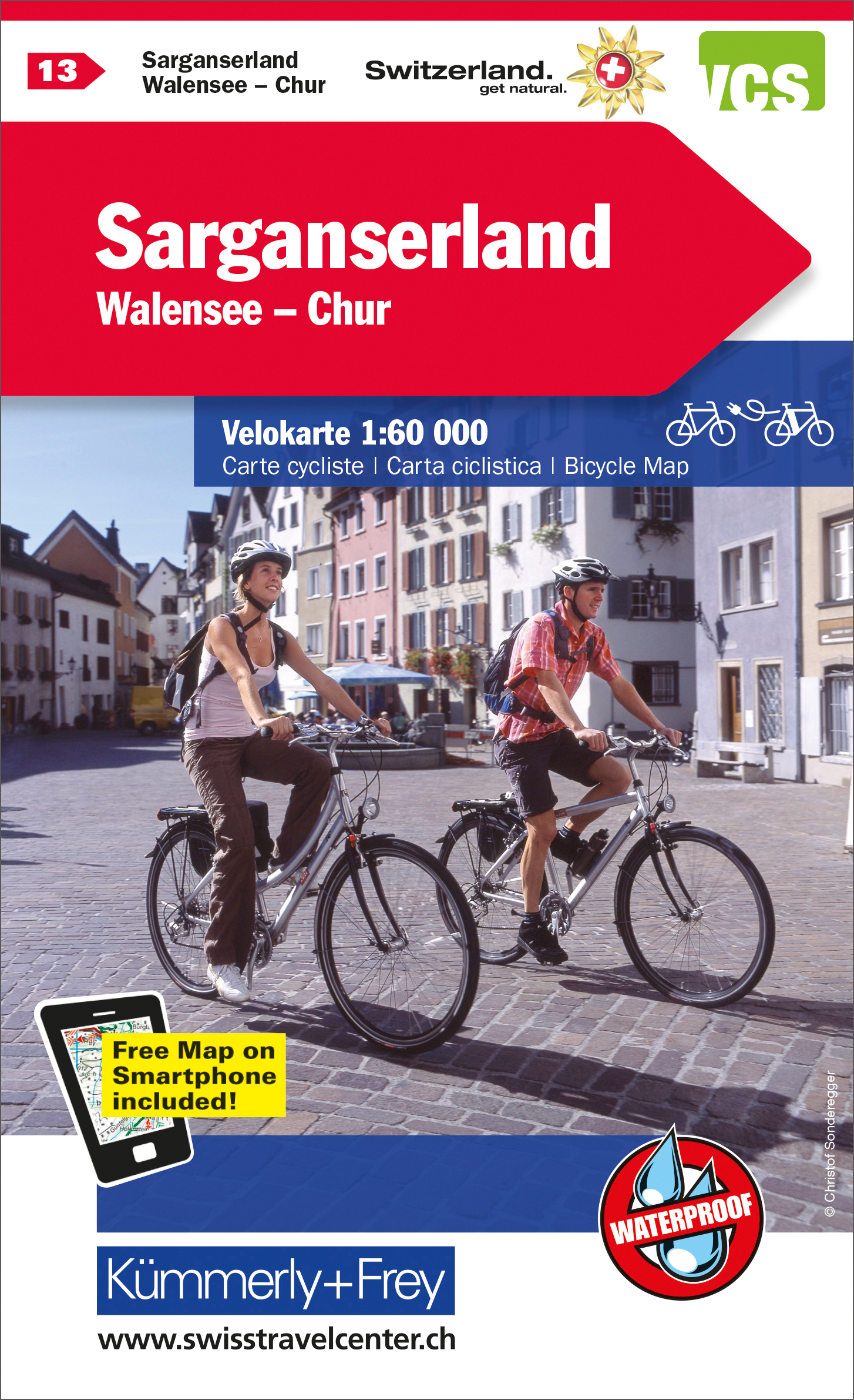 KÜMMERLY+FREY Carte vélo 1:60'000 259024133 Sarganserland-Walensee-Chur