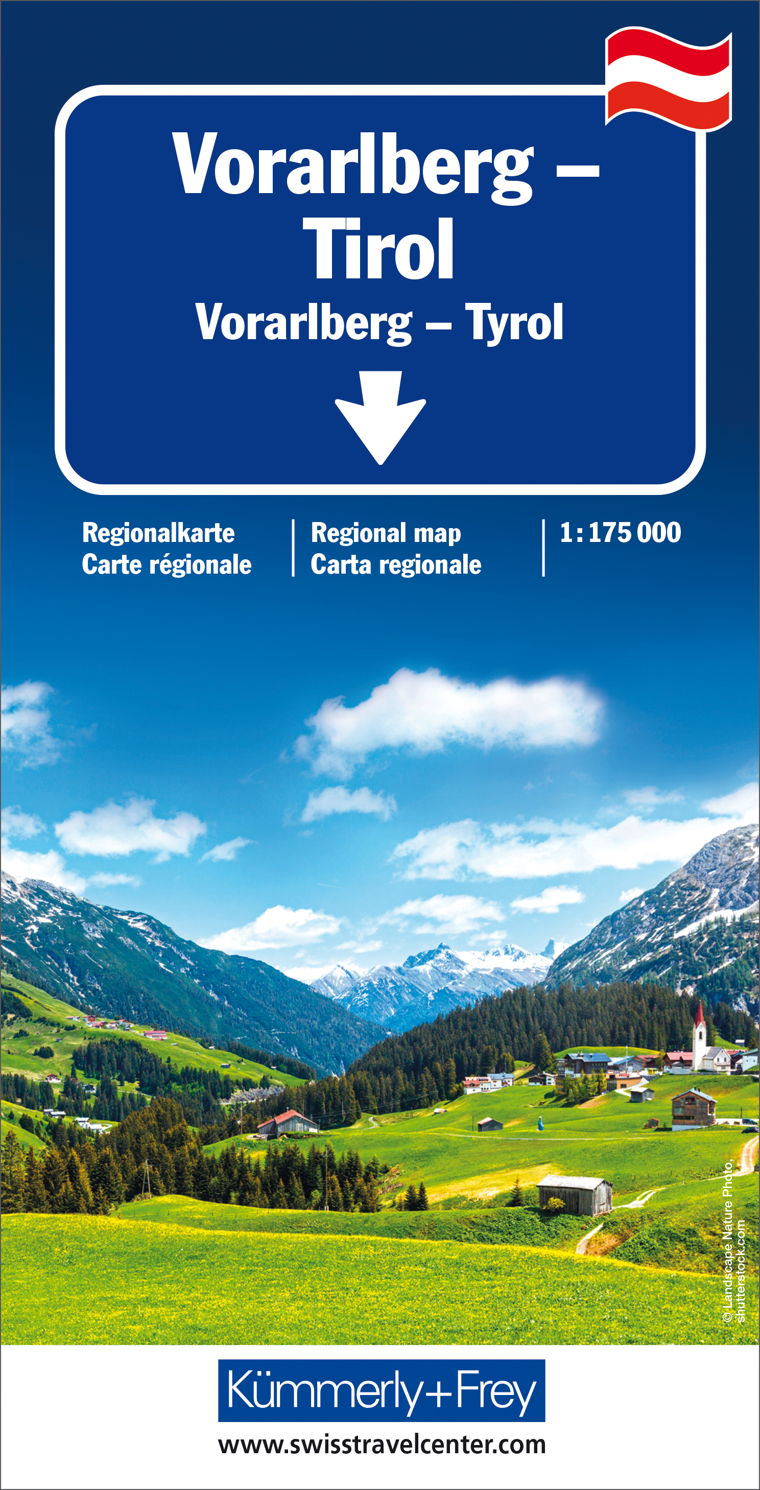 KÜMMERLY+FREY Carte routière 3-2559-01299- Vorarlberg-Tirol