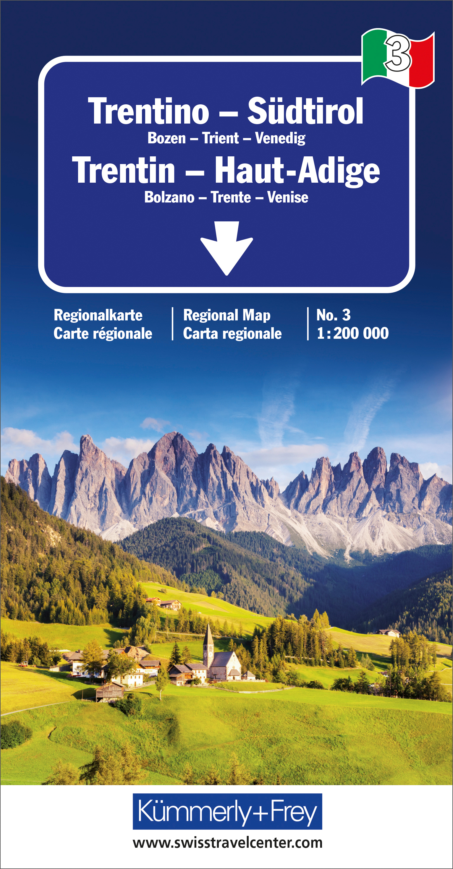 photo KÜMMERLY+FREY Carte routière 3-259-01836- Trentin-Haut Adige 1:200'000