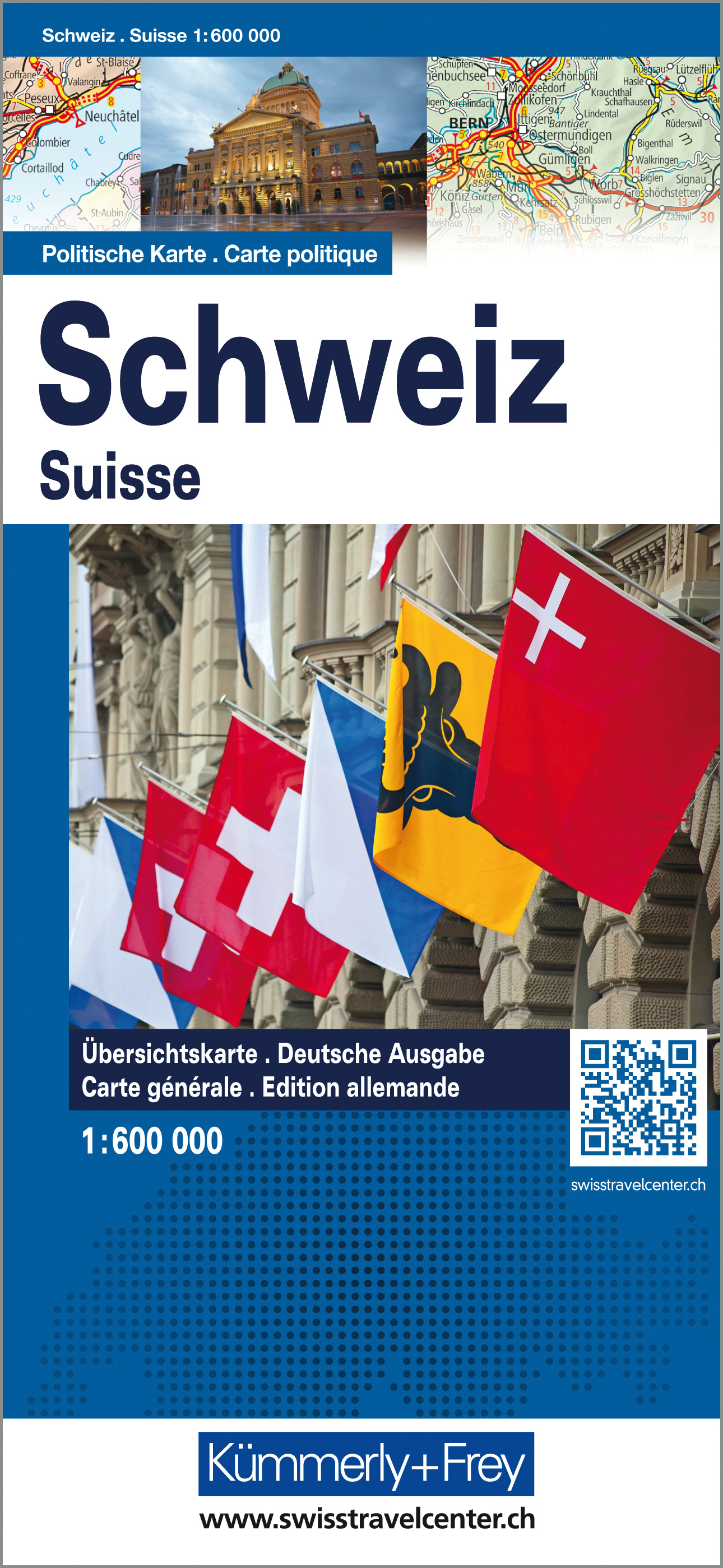 KÜMMERLY+FREY Carte suisse école 325900171 politique 1:600'000
