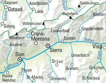 KÜMMERLY+FREY Carte des randonnées 325900223 Crans-Montana 1:60'000