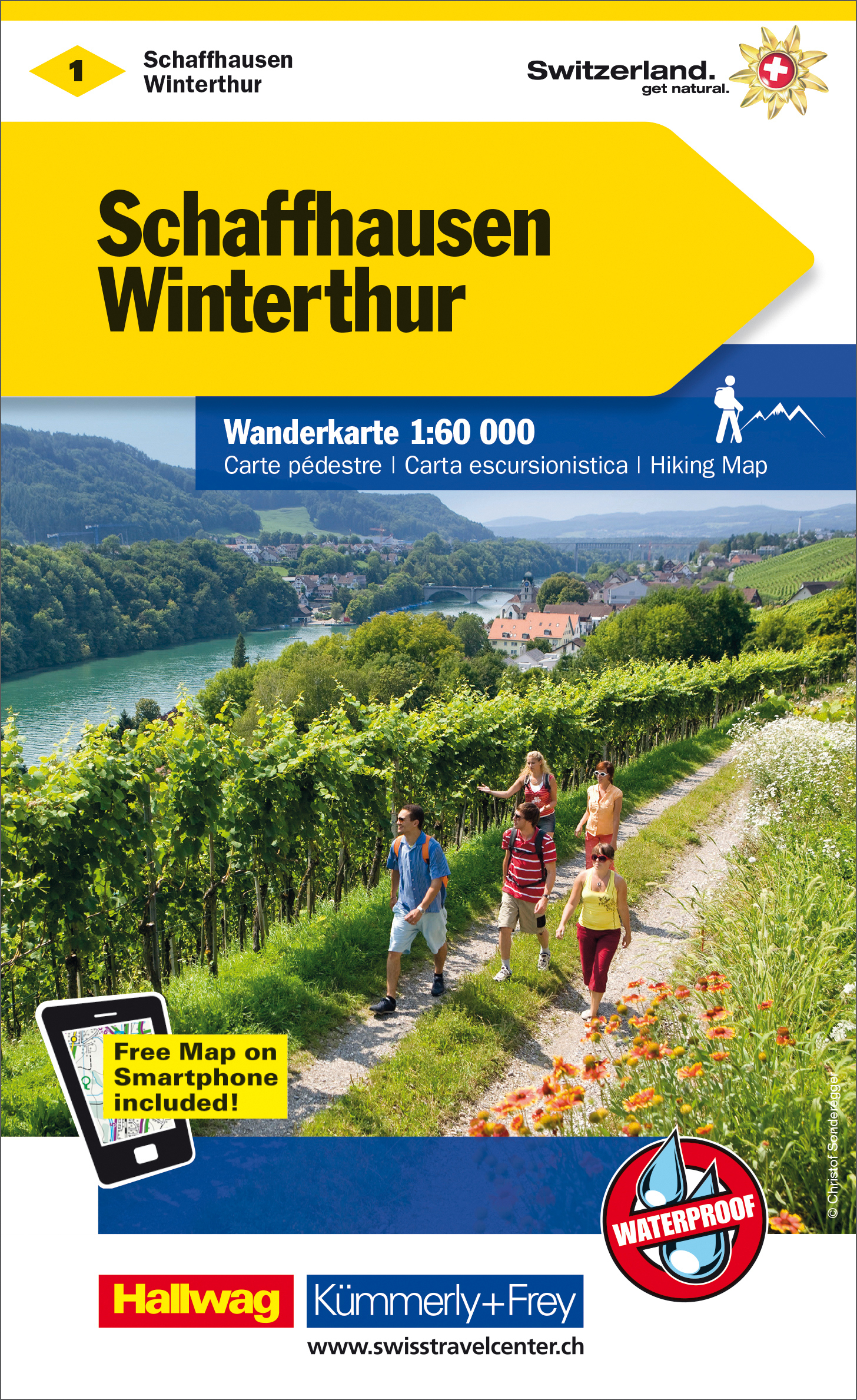 KÜMMERLY+FREY Wanderkarte 1:60'000 325902201 Schaffhausen-Winterthur