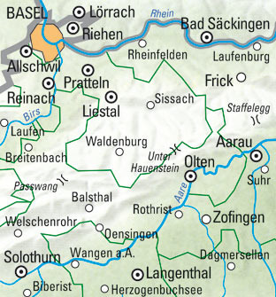 KÜMMERLY+FREY Carte des randonnées 325902204 Basel-Basel-L 1:60'000