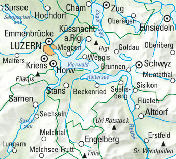 KÜMMERLY+FREY Carte des randonnées 325902211 Vierwaldstättersee 1:60'000