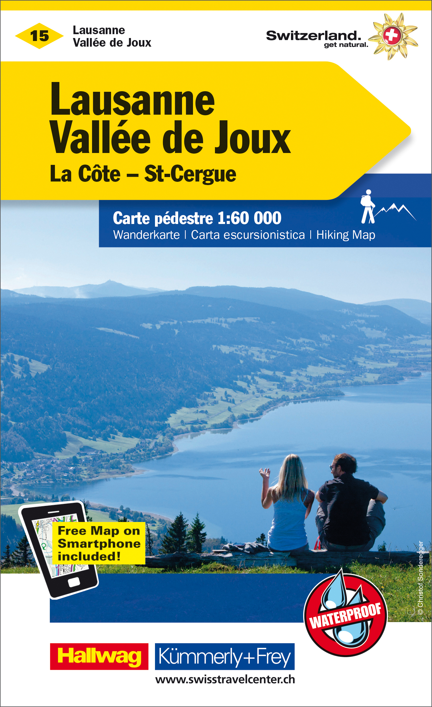 KÜMMERLY+FREY Wanderkarte 325902215 Lausanne-Vallée Joux 1:60'000