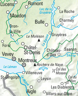 KÜMMERLY+FREY Carte des randonnées 325902216 Gruyère-Moleson 1:60'000