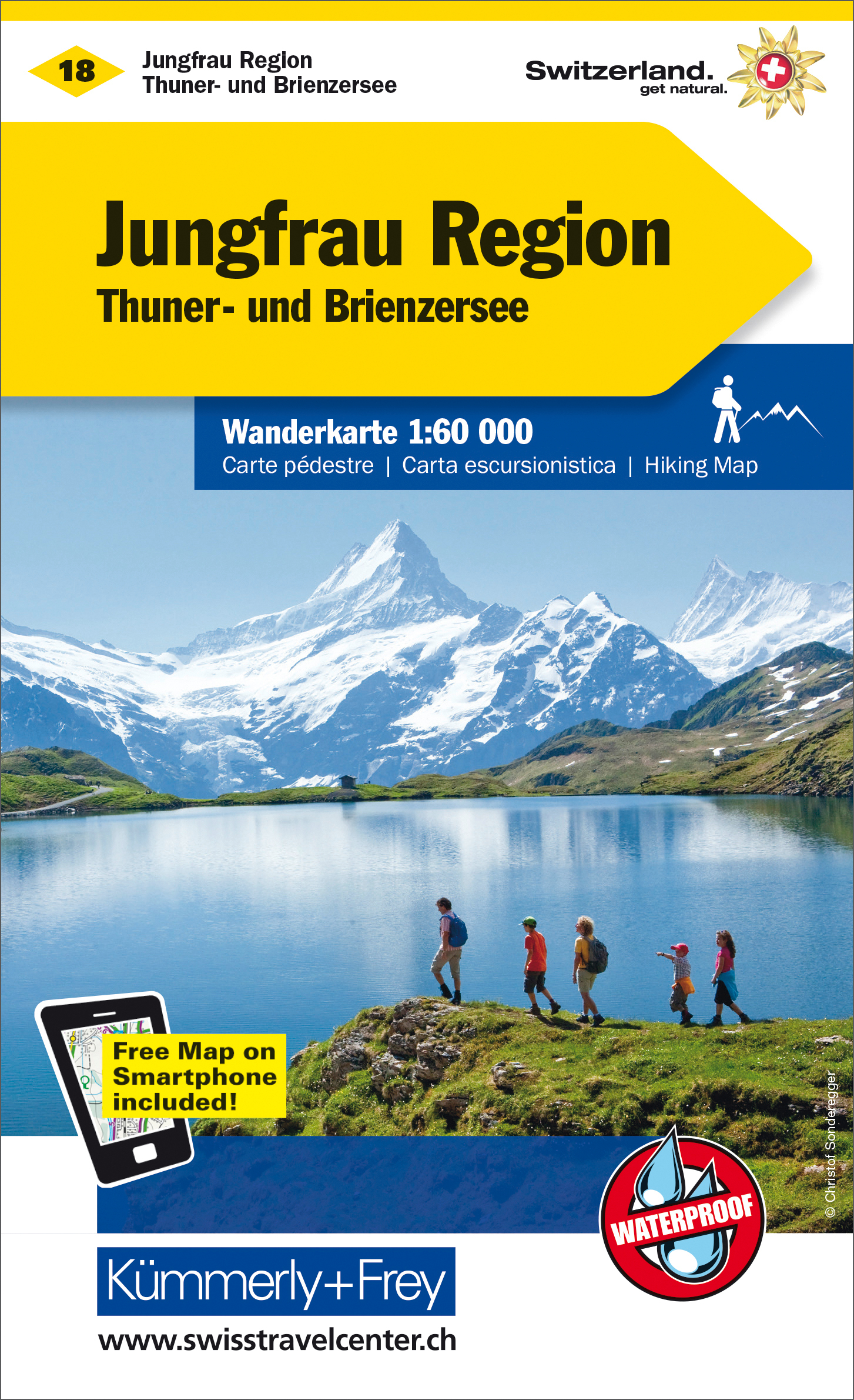 KÜMMERLY+FREY Wanderkarte 325902218 Jungfrau-Region 1:60'000
