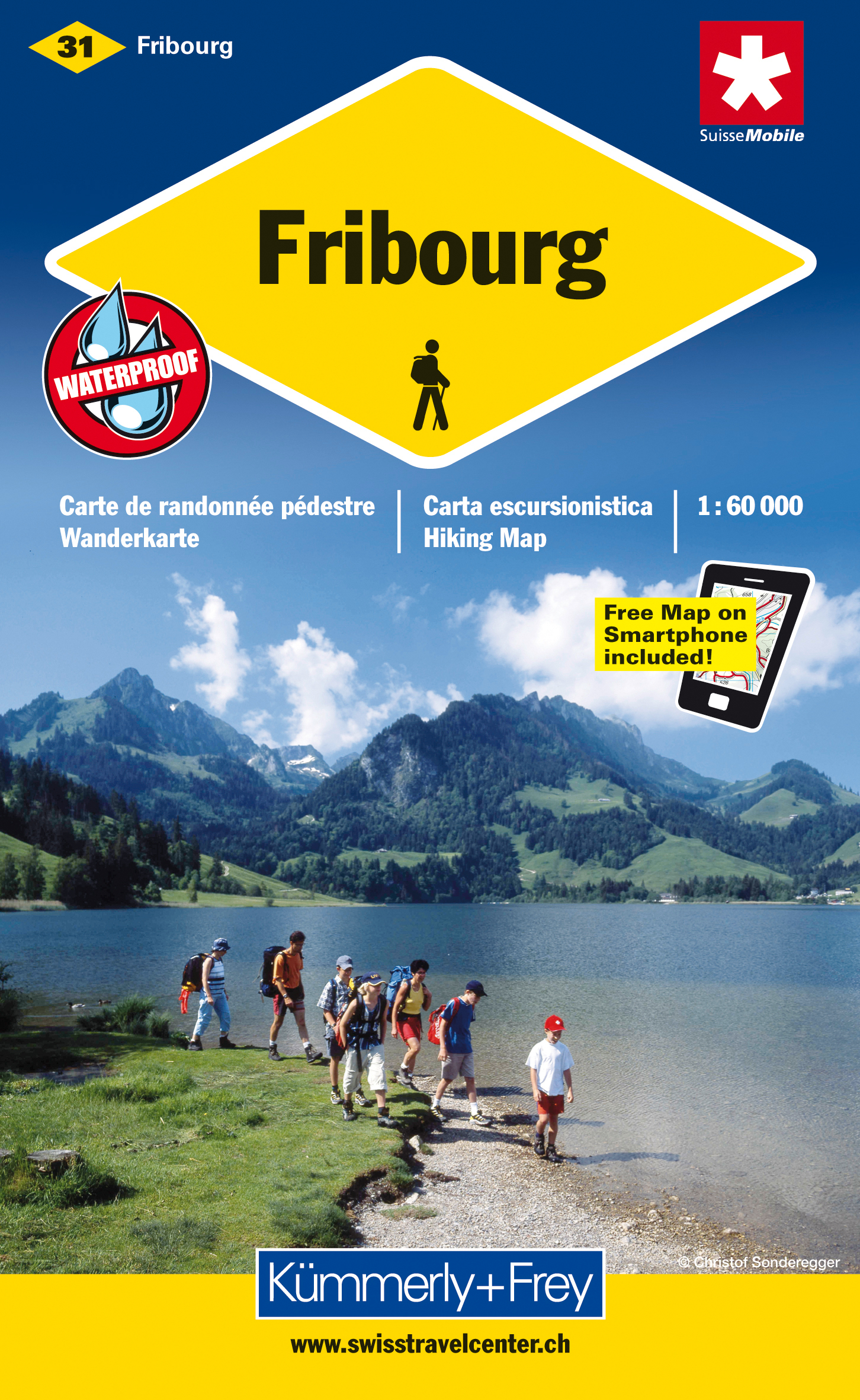KÜMMERLY+FREY Wanderkarte 325902231 Fribourg 1:60'000