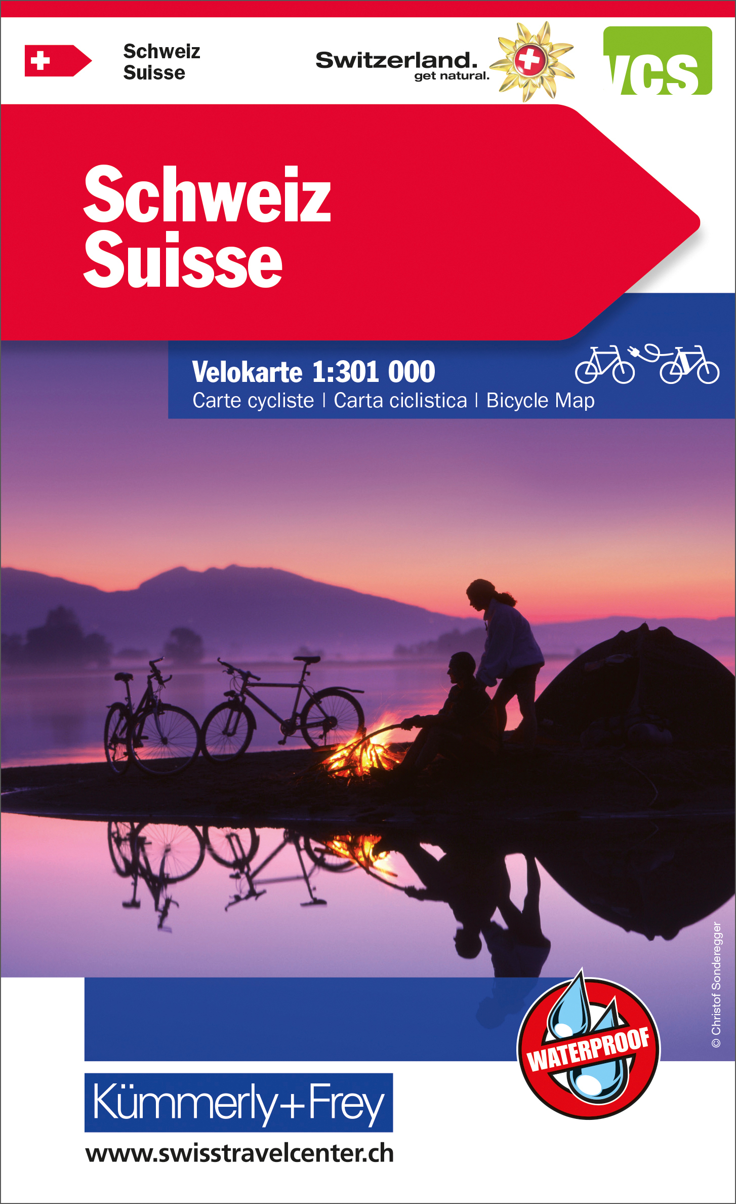 KÜMMERLY+FREY Carte vélo 325902400 Velokarte Suisse 1:301'000