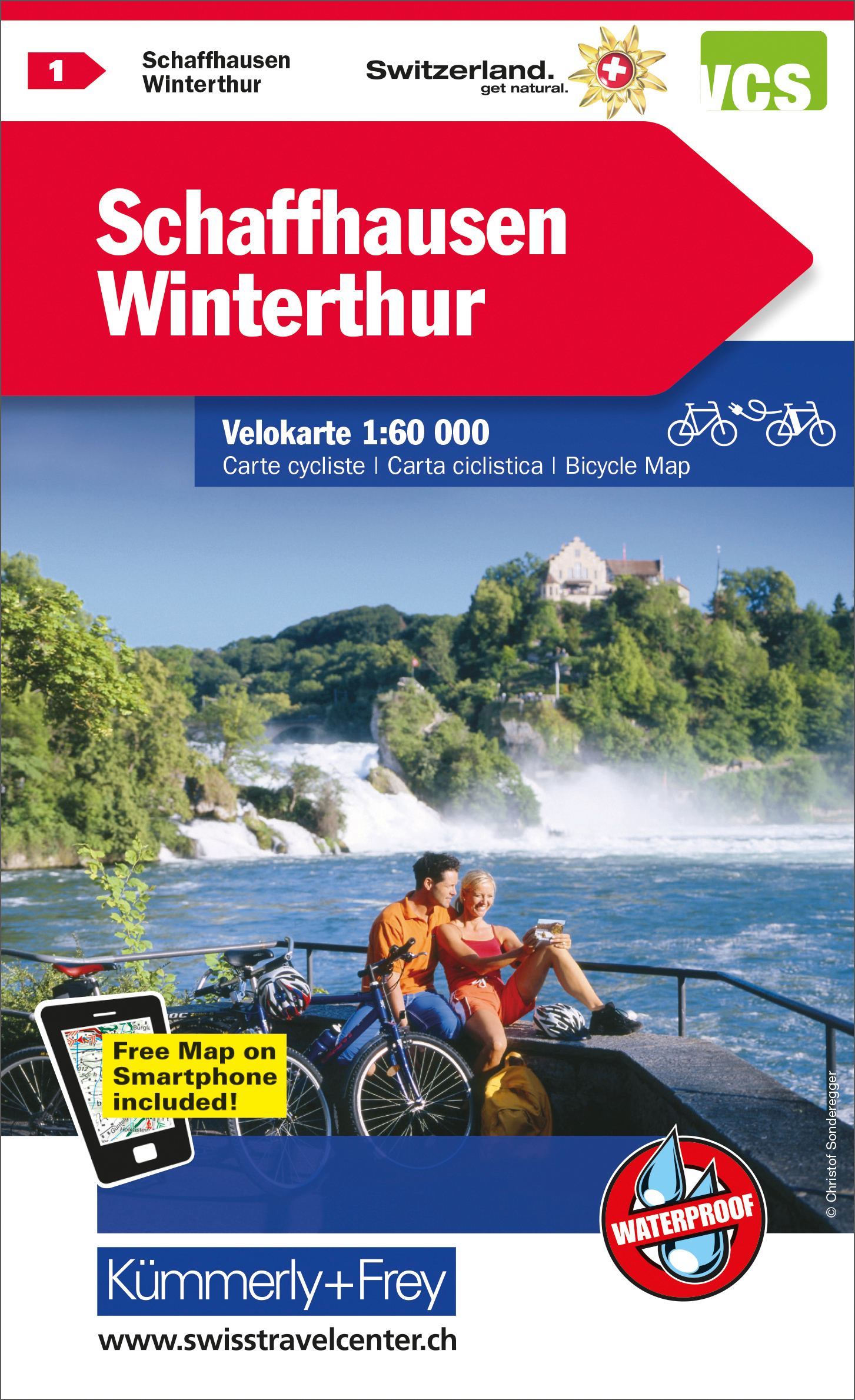 KÜMMERLY+FREY Carte vélo 1:60'000 325902401 Schaffhausen-Winterthur