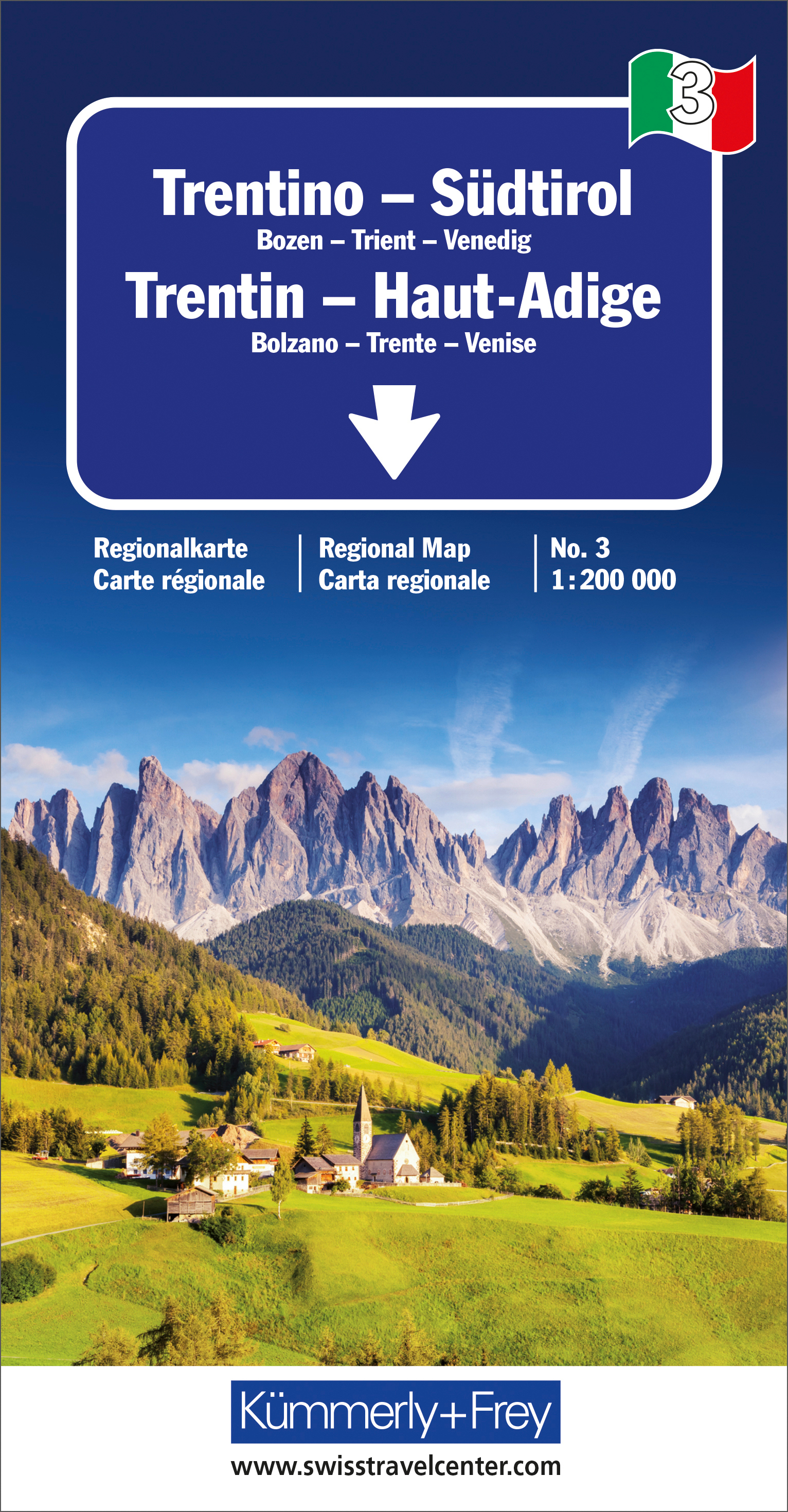 KÜMMERLY+FREY Carte routière 325904158 Trentino-Südtirol 1:200'000 Trentino-Südtirol 1:200'000