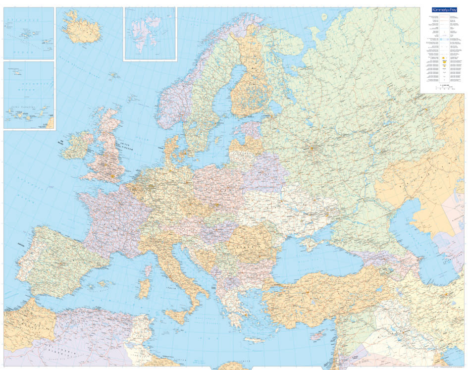 KÜMMERLY+FREY Plano Europe 100x126cm 325994156 politique 1:4,5 Mio. politique 1:4,5 Mio.