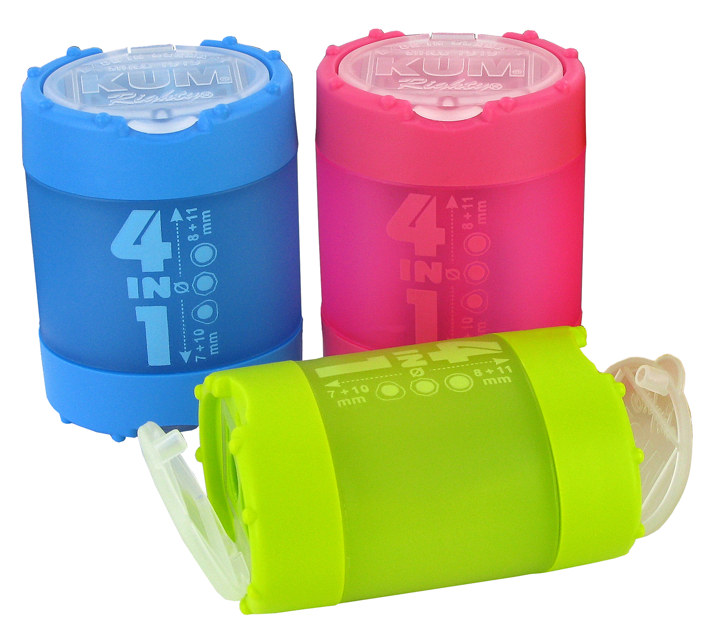 KUM Taille-Crayon avec récipient 5240823 bleu, vert, pink, ass.