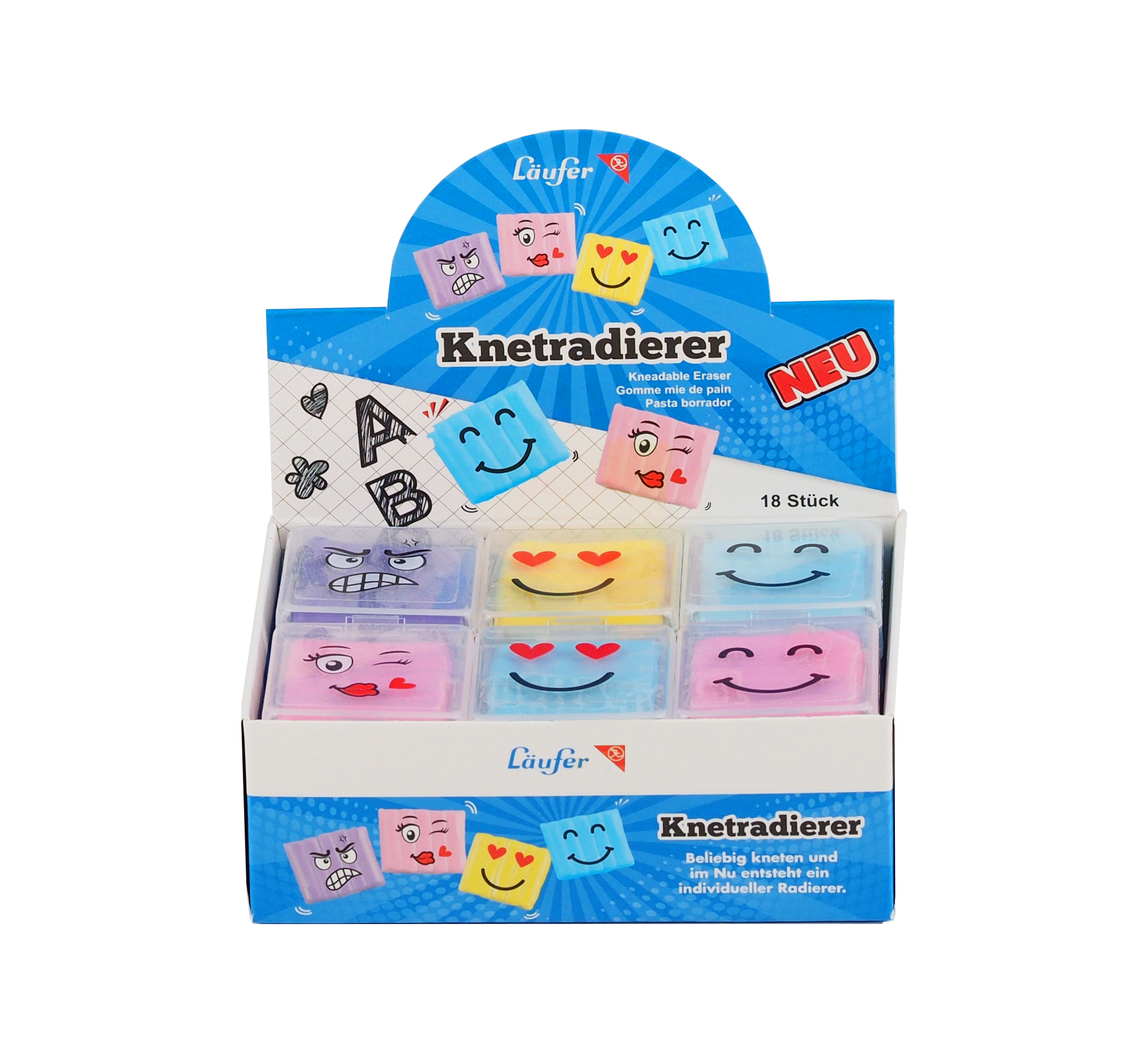 LÄUFER Gomme molle Smiley 12417 couleurs ass.