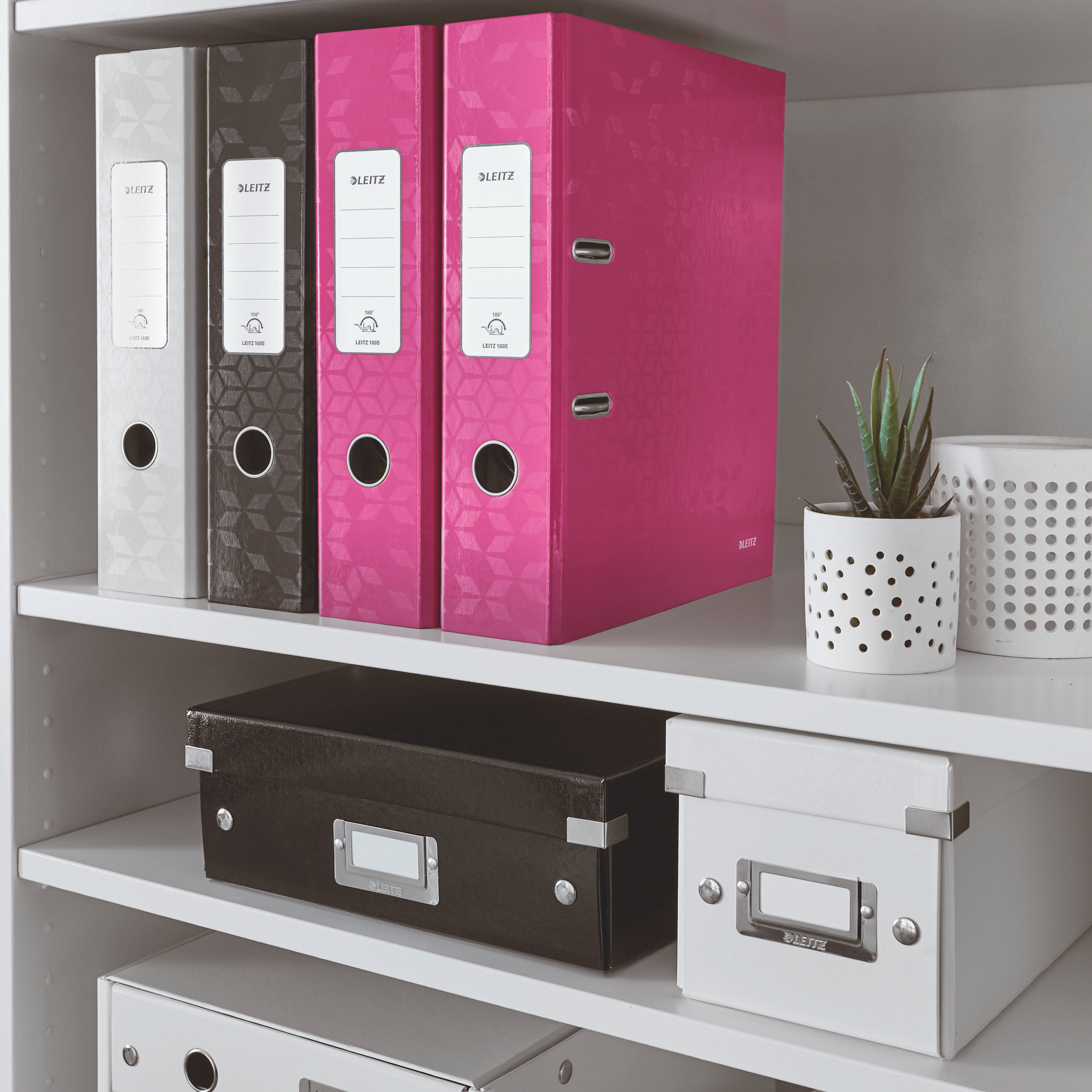 LEITZ Classeur WOW 180° 8cm 10050023 pink A4