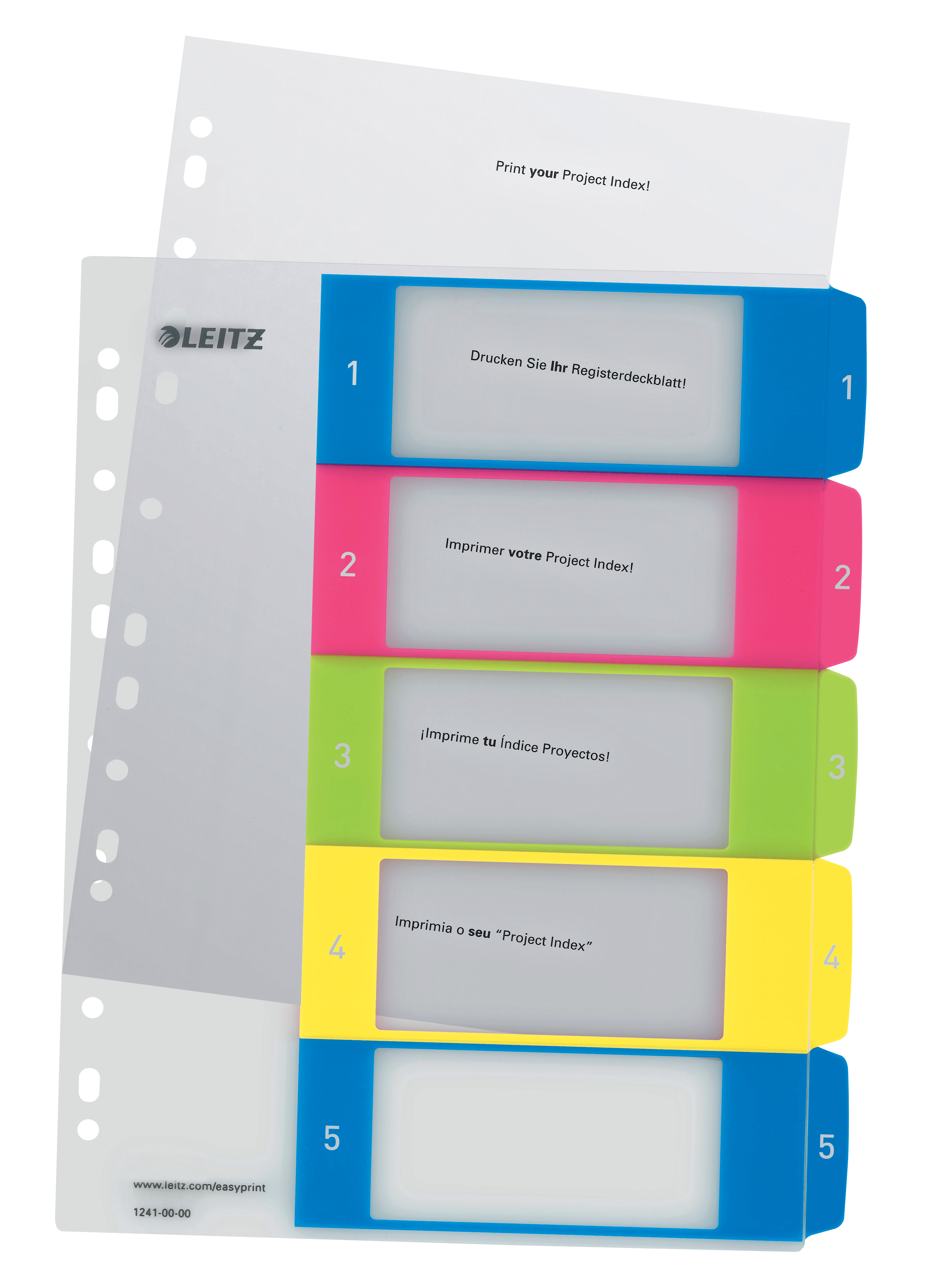 LEITZ Répertoire WOW A4 Maxi 12410000 5 pcs., 1-5, imprimable