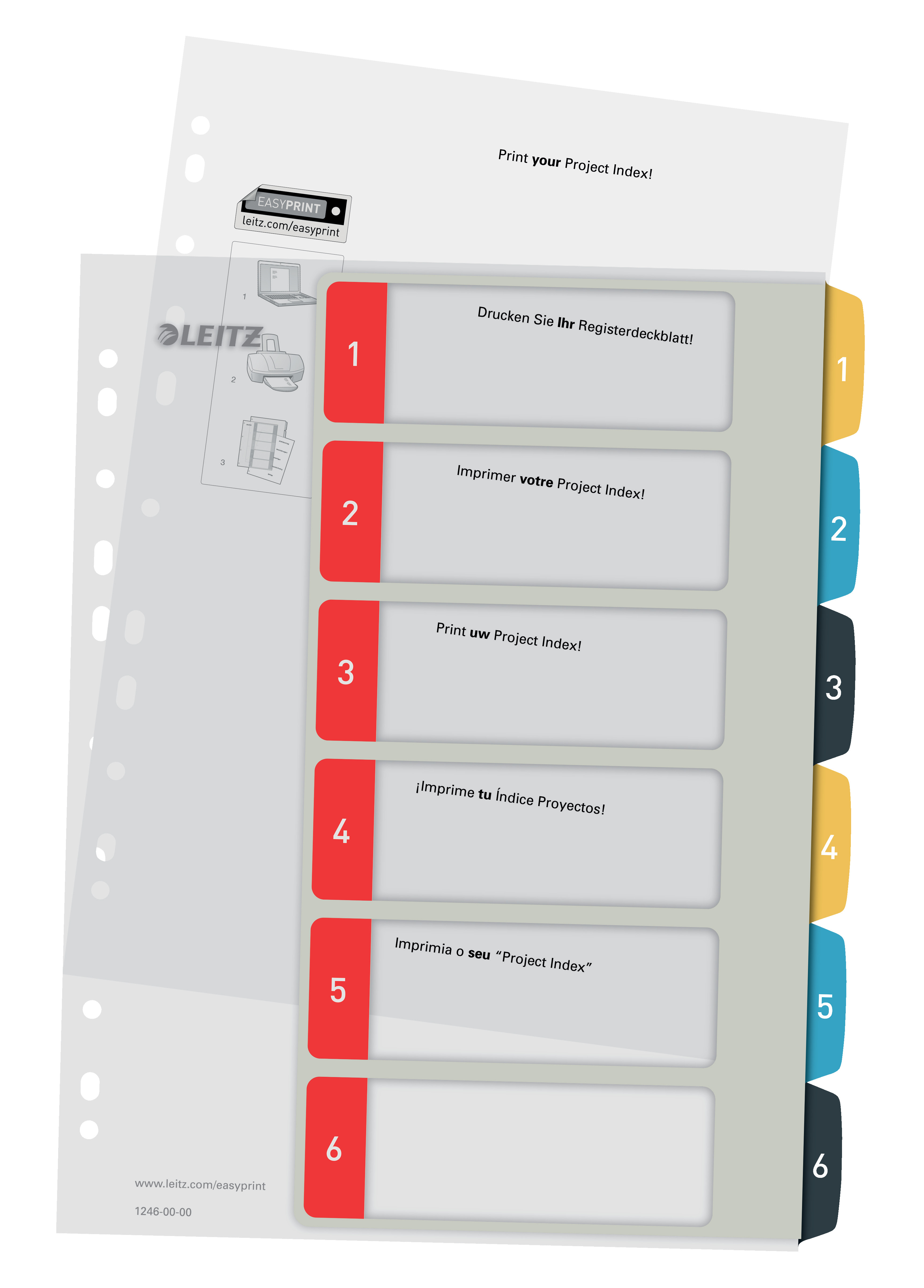 LEITZ Répertoire Cosy PP color A4 1246-00-00 Numéros 1-6