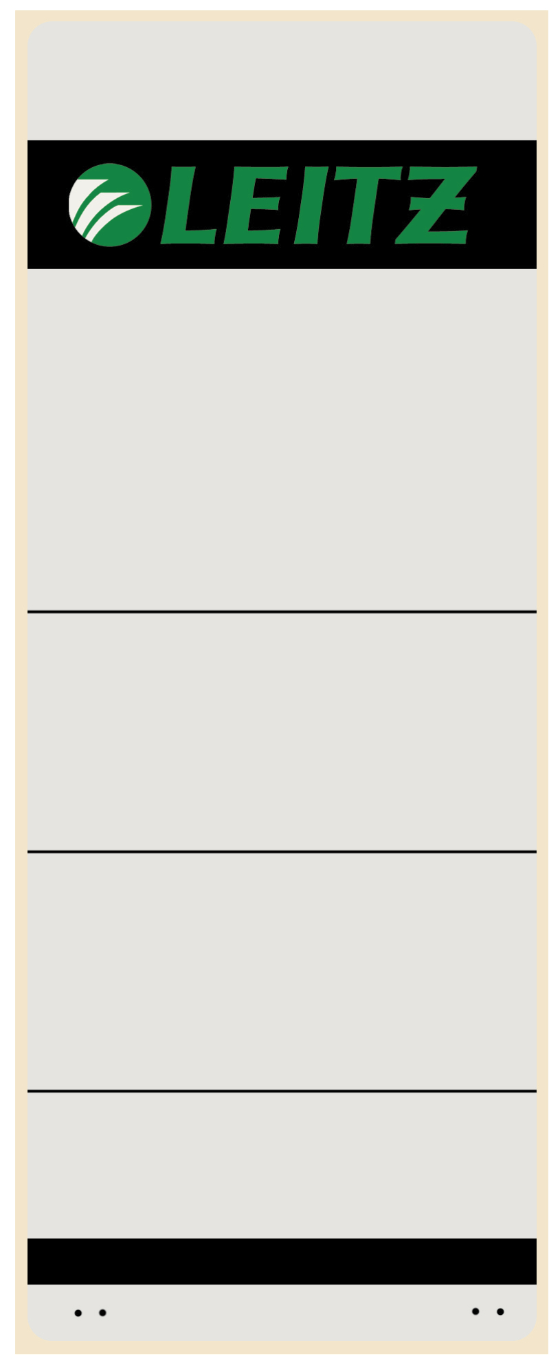 LEITZ Etiquette dors. gris, ligné 1647-00-85 adh. 61x157mm 10 pcs.