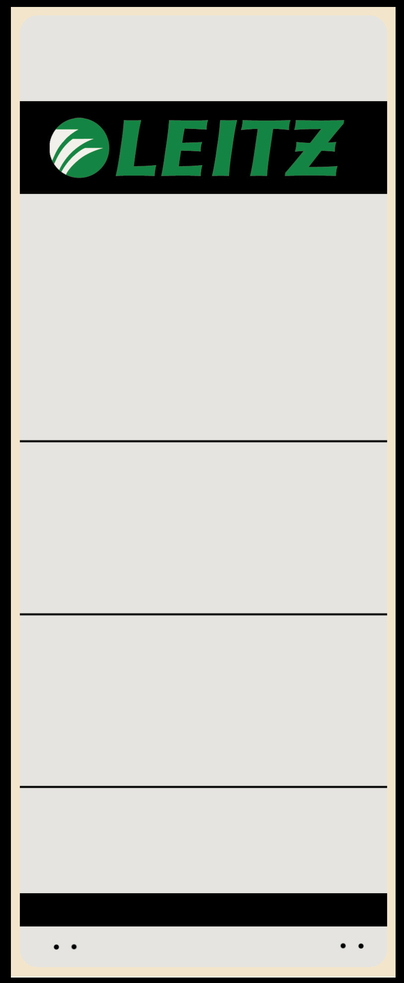 LEITZ Rückenschilder grau, liniert 16470085 Selbstklebend, 61x157mm 10Stk.