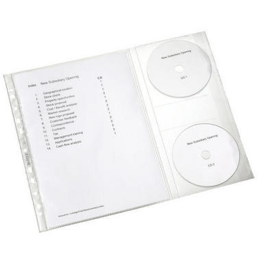 LEITZ Dossier Brochure/CD A4 47613003 grainée, 0,12mm 5 pcs.