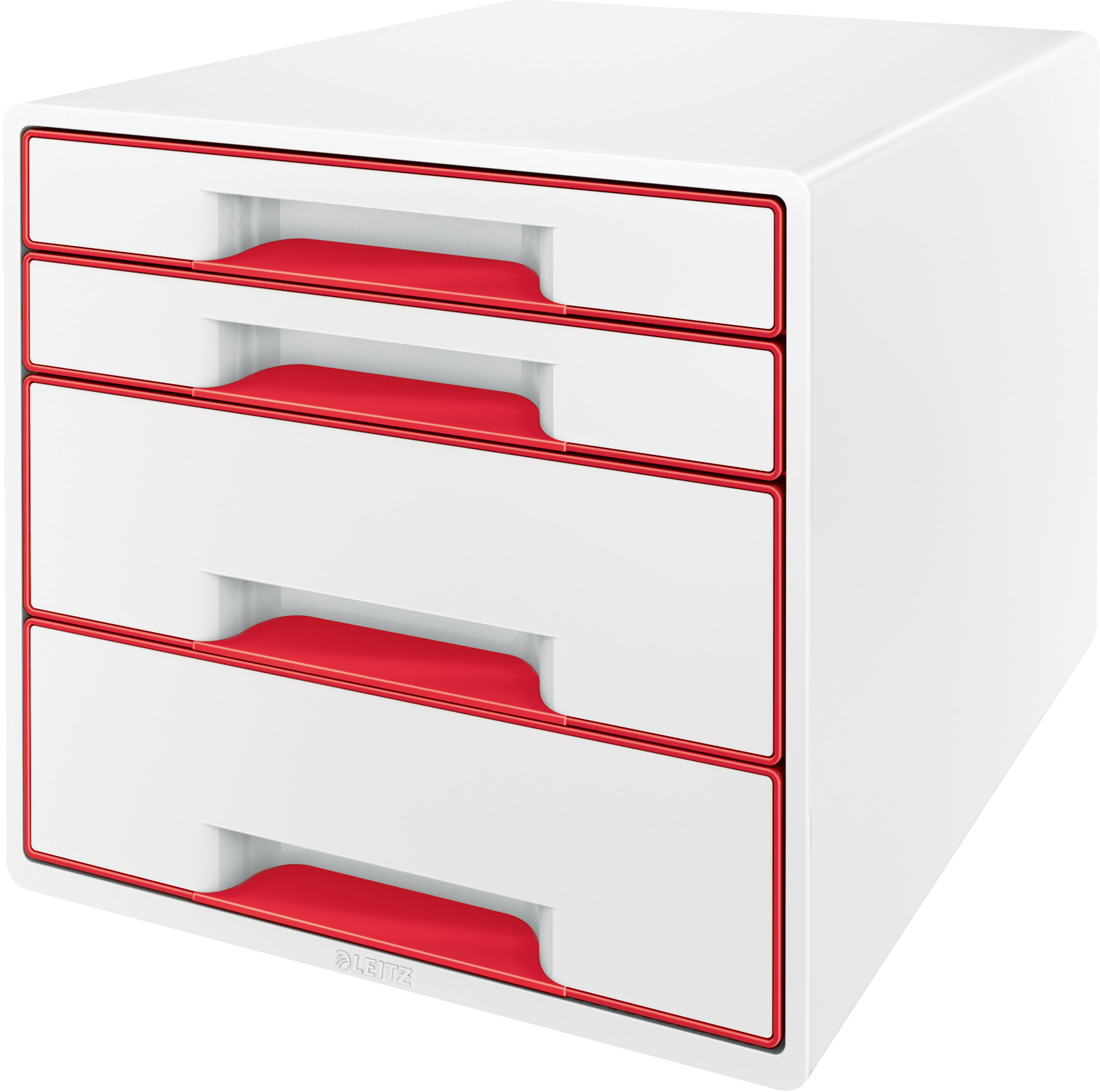 photo LEITZ Set tiroirs WOW Cube A4 5213-20-26 blanc/rouge, 4 tiroirs