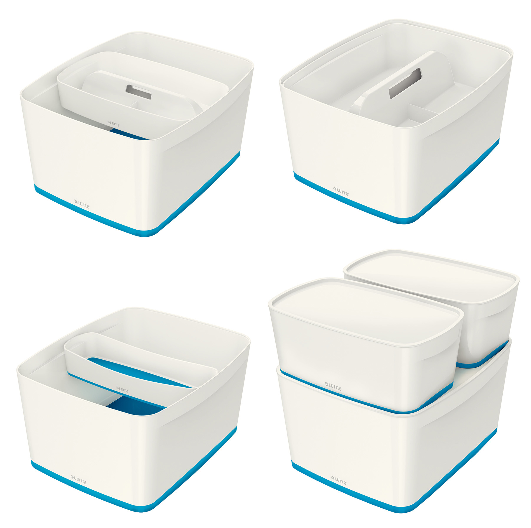 LEITZ MyBox L avec couvercle 18lt 52161036 blanc/bleu