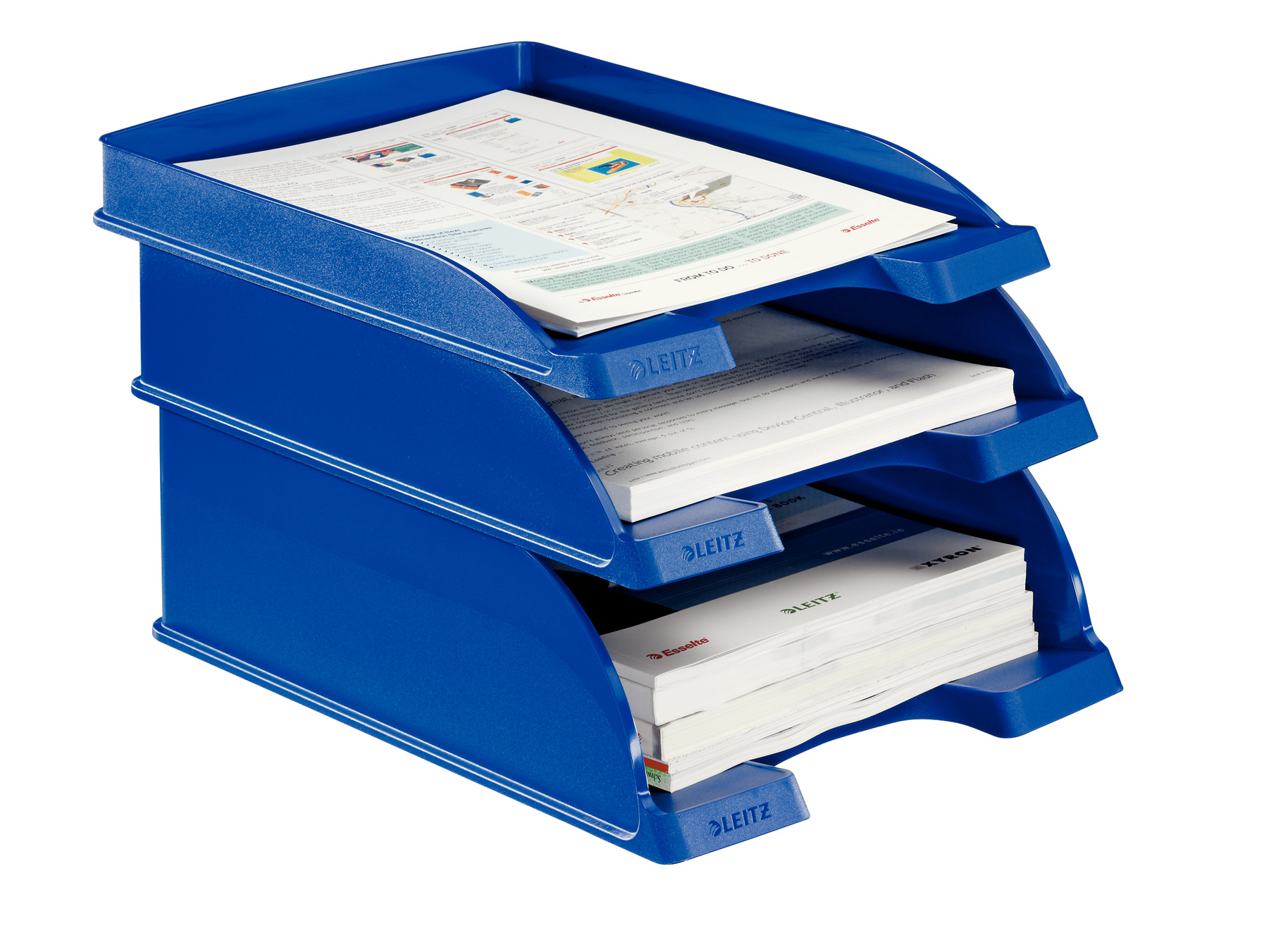 LEITZ Corbeille courrier Jumbo+ A4 52330035 bleu