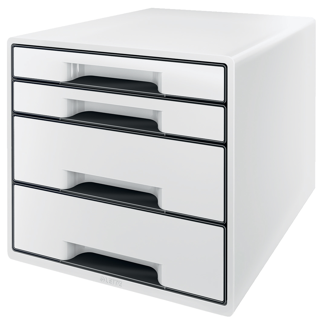 LEITZ Set tiroirs WOW Cube A4 5252-10-01 blanc/noire 4 tiroirs blanc/noire 4 tiroirs