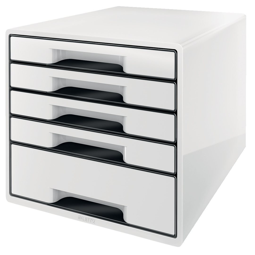 LEITZ Set tiroirs WOW Cube A4 5253-10-01 blanc/noire 5 tiroirs