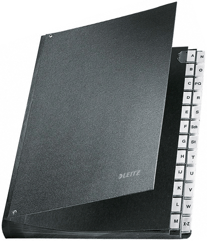 LEITZ Dossiers de bureau carton 58240095 noir A-Z 24 compart.