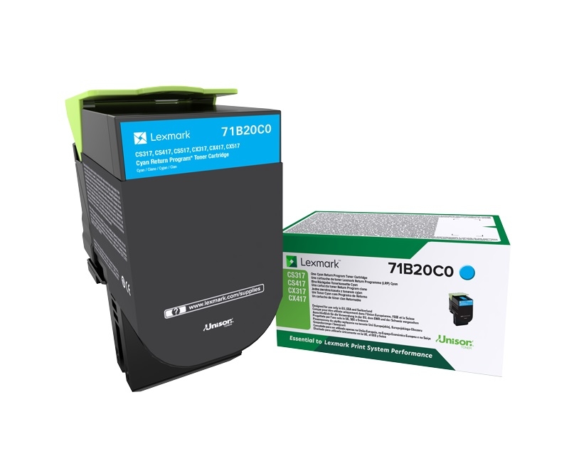 photo LEXMARK Cart. toner return cyan 71B20C0 CS31/41/51x 2300 pages