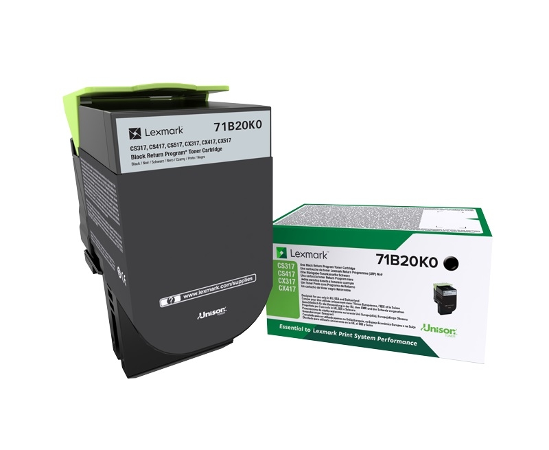 photo LEXMARK Cart. toner return noir 71B20K0 CS31/41/51x 3000 pages