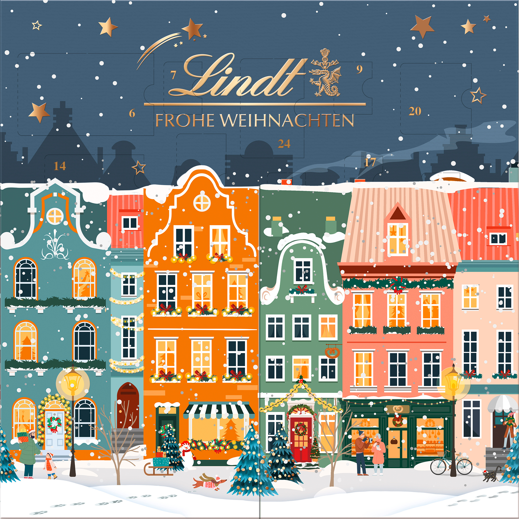 LINDT Adventskalender Winterdorf 671166 Edition 153g