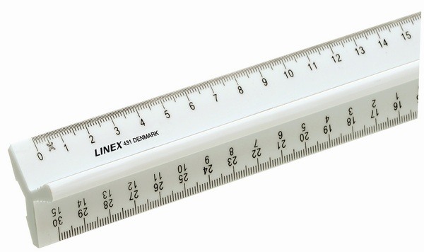 LINEX Règle avec poignée barre 30cm 100412017 blanc