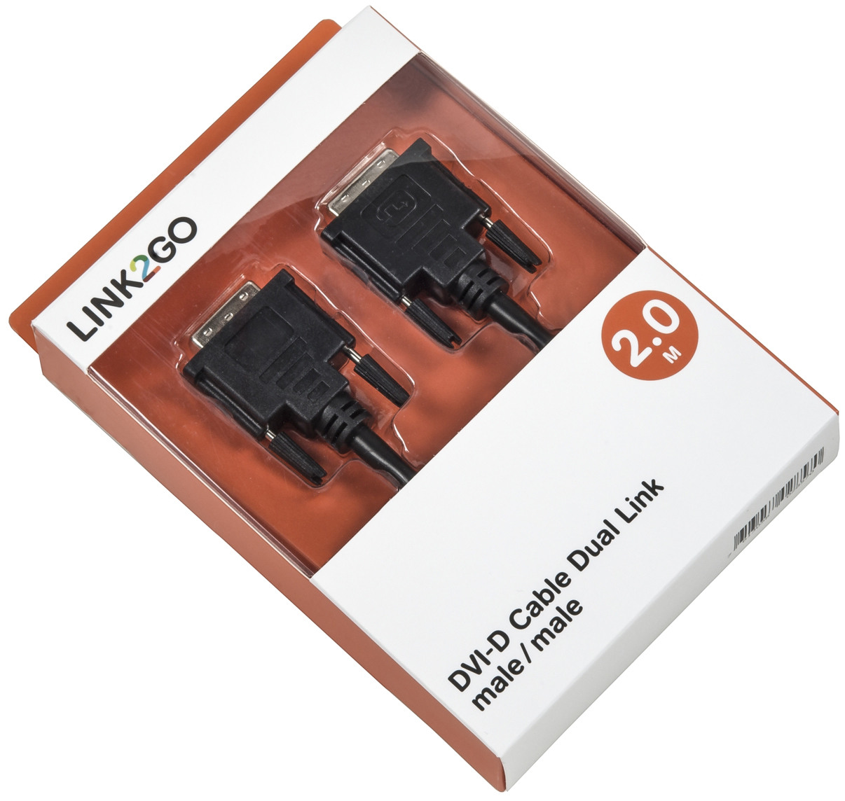 LINK2GO DVI-D Cable, dual link DV2013KBB male/male, 2.0m