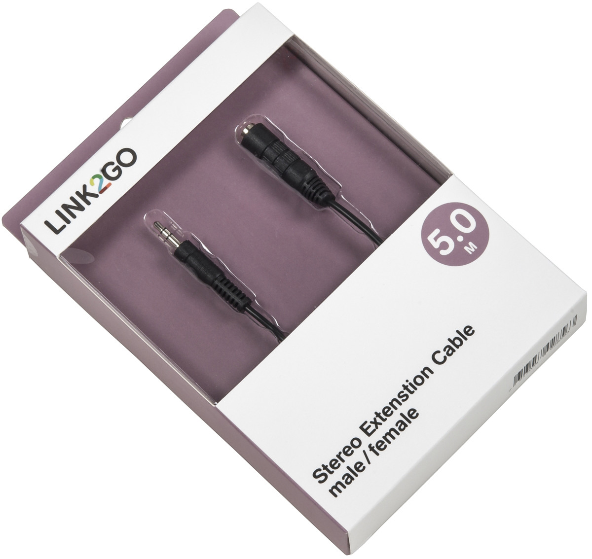 LINK2GO Stereo Extenstion Cable SC3111PBB male/female, 5.0m