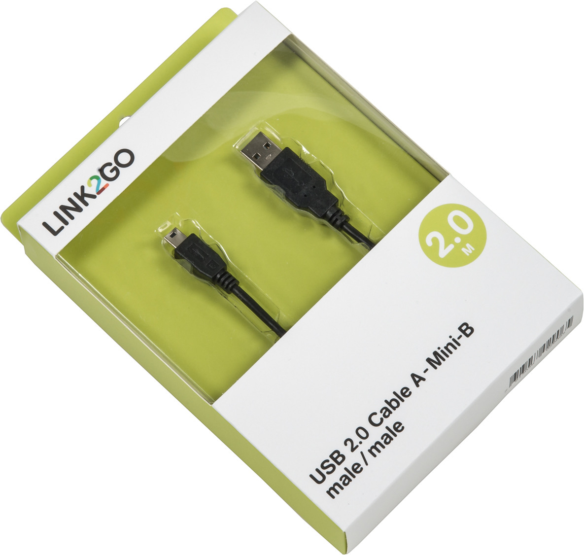 LINK2GO USB 2.0 Cable, A - Micro-B US2313KBB male/male, 2.0m male/male, 2.0m