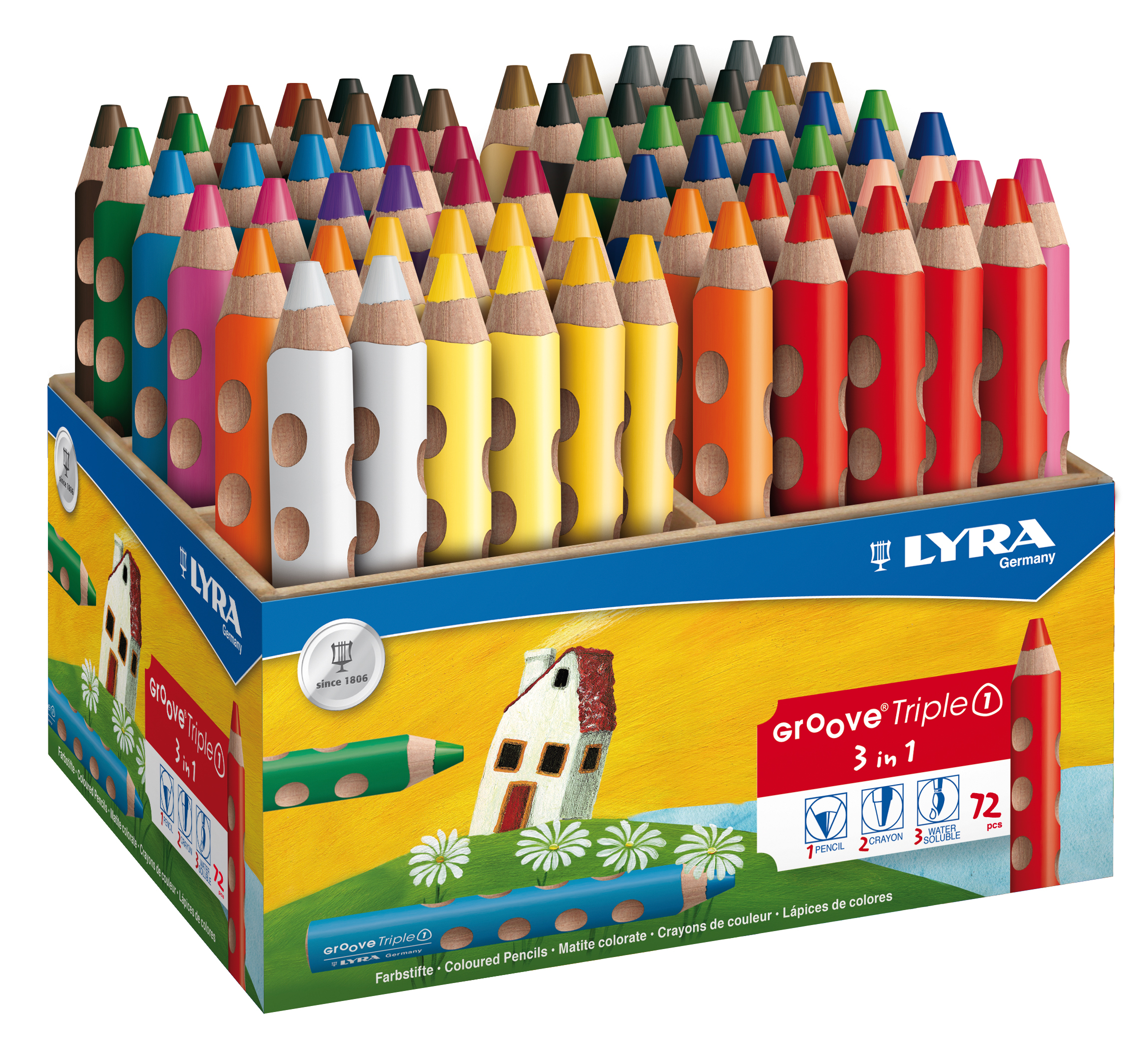 LYRA Crayon de couleur Triple 1 3832720 Box 72 pcs.