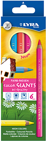 LYRA Crayon de couleur 3941063 6 couleurs neon