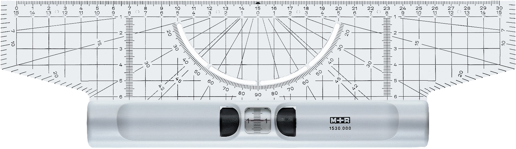 M+R Rolllineal Acryl 30cm 715300000 Winkelmesser Lupe