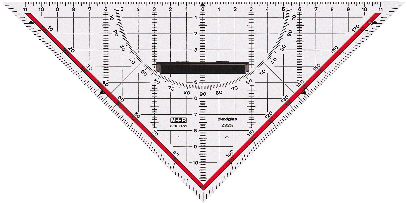 M+R Geometriedreieck 22cm 723230100 abnehmbarer Griff Acryl