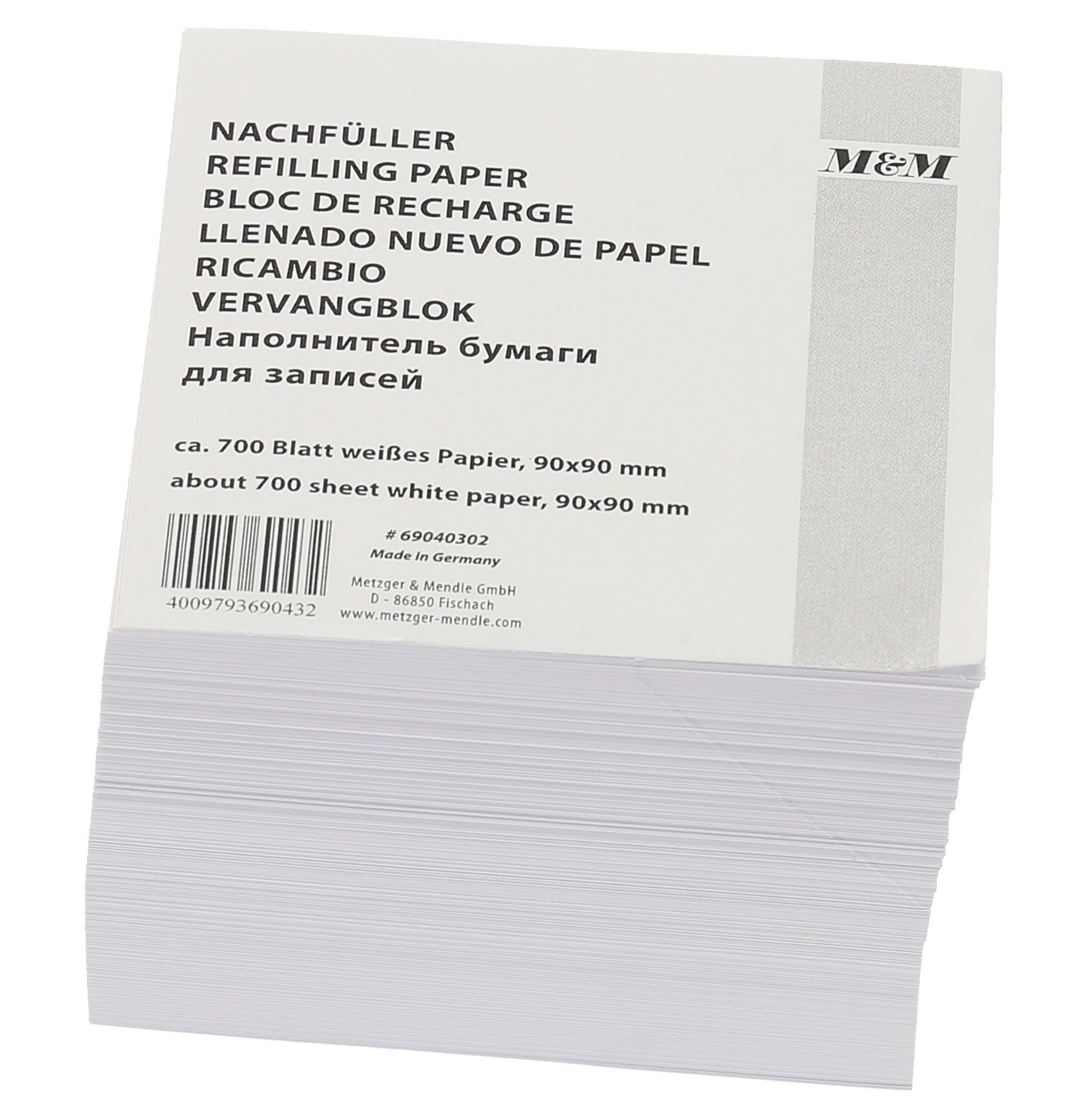 photo M&M Notice Porte-bloc 9x9cm 69040302 blanc 700 flls.