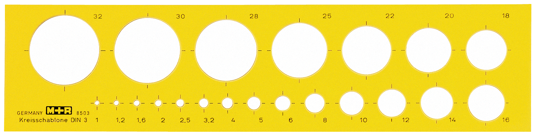 M+R Calibre circulaire 1-32mm 85030670 jaune-transparent jaune-transparent
