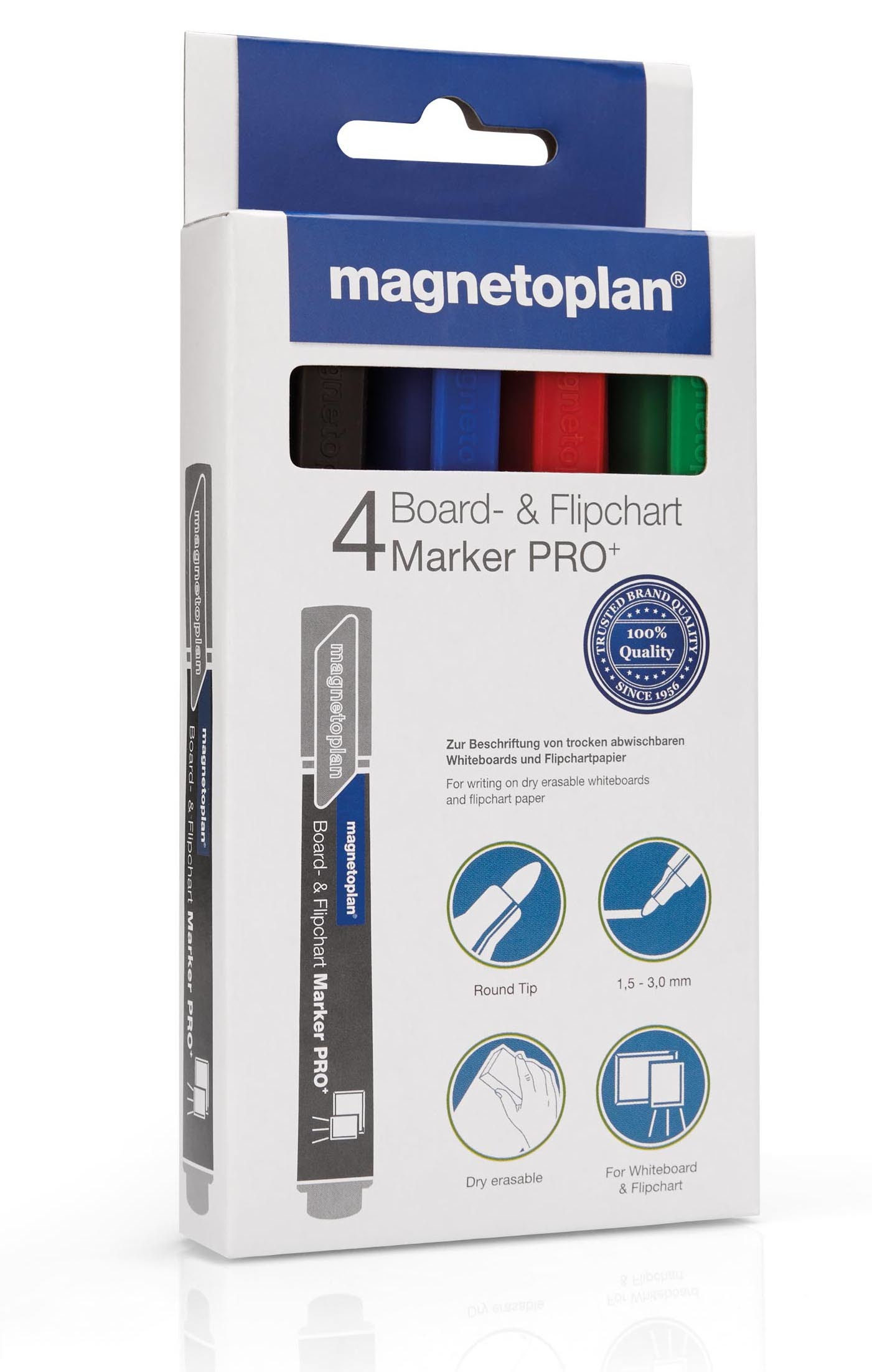 MAGNETOPLAN Marker combiné Pro+ 12281 Couleurs assort. 4 pcs.